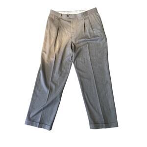 Braggi by Louis Raphael Dress Pants Slacks Trousers Herringbone GrayBlack 38X30